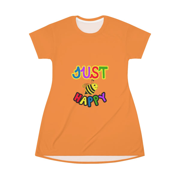 All Over Print T-Shirt Dress - JBH Multicolor (Orange)