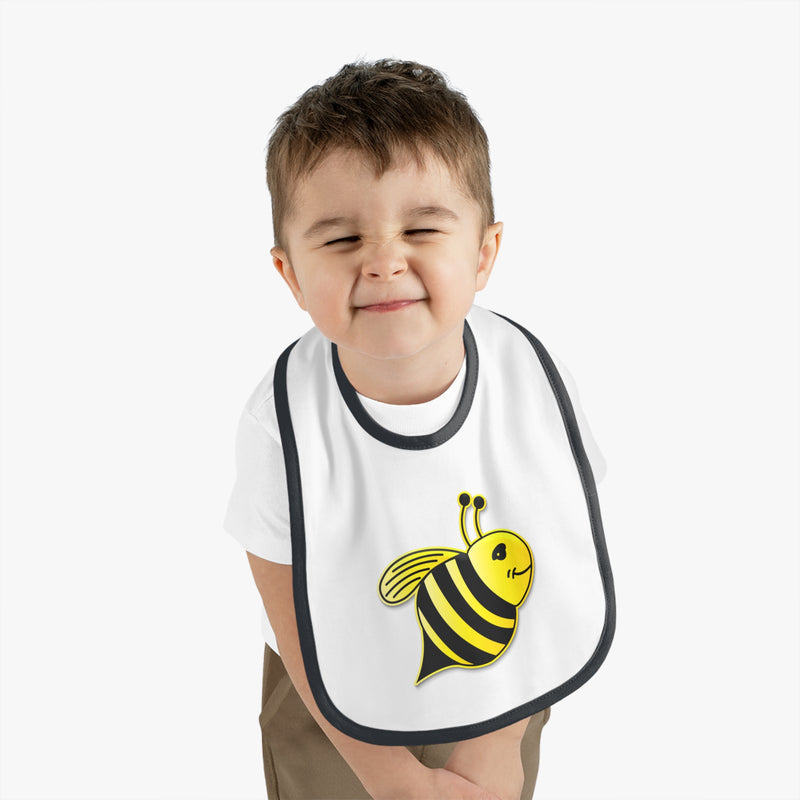 Baby Contrast Trim Jersey Bib - JBH Bee