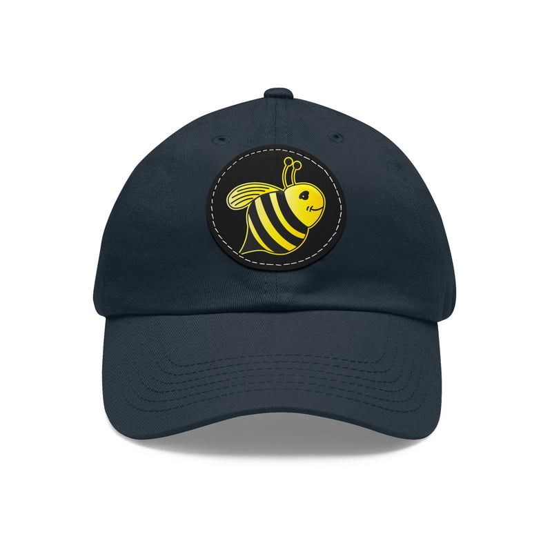 Dad Hat with Leather Patch (Round) - JBH Bee