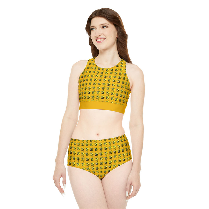 Sporty Bikini Set (AOP) - JBH Bee (Yellow)