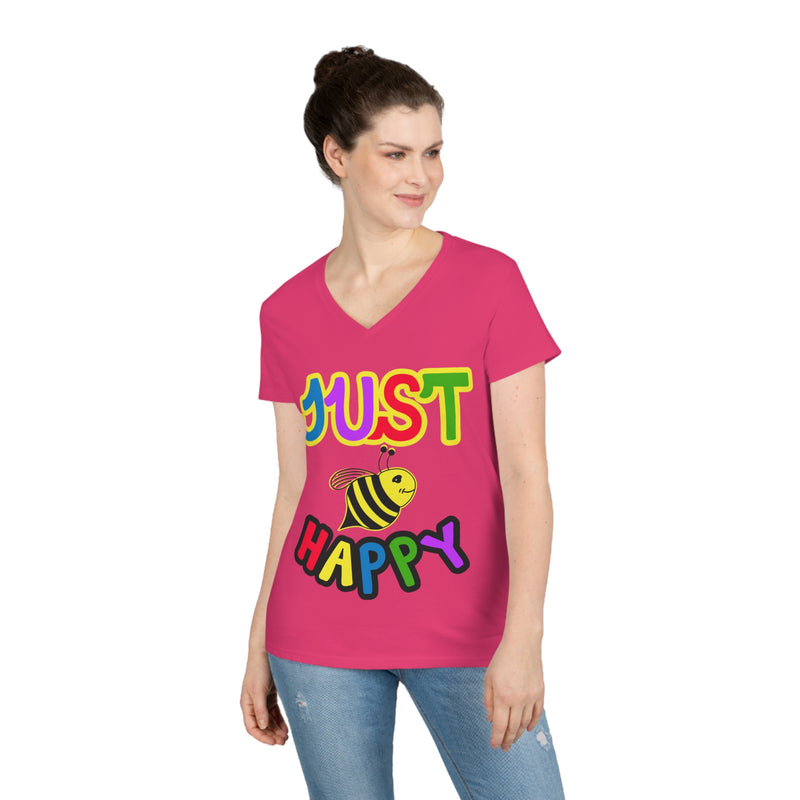 Ladies' V-Neck T-Shirt - JBH Multi-Color Original