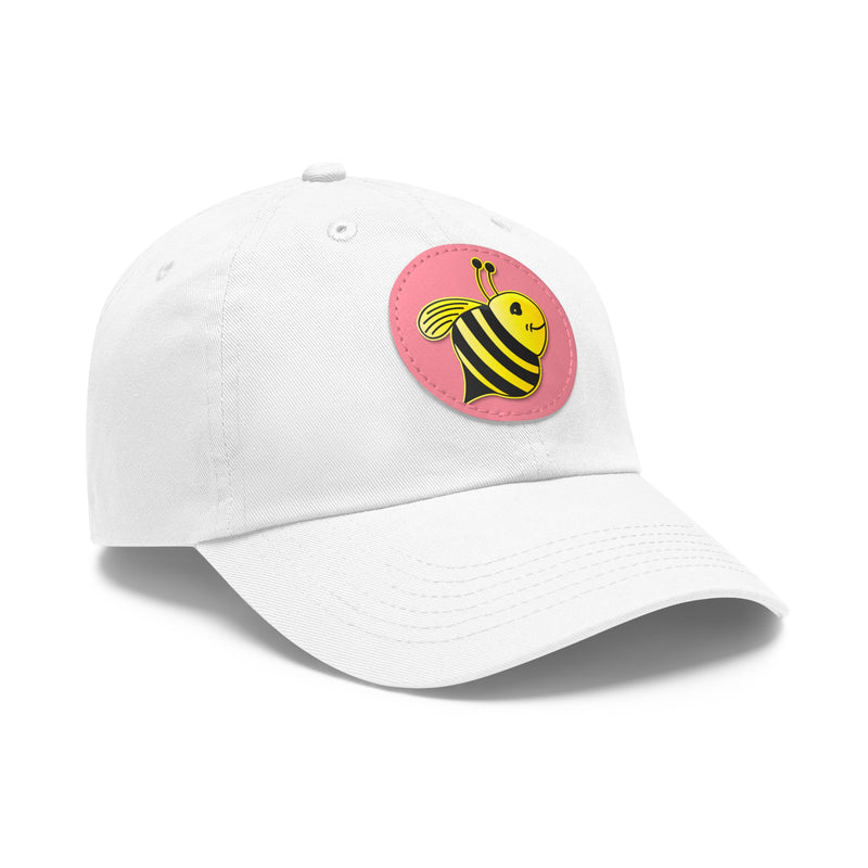 Dad Hat with Leather Patch (Round) - JBH Bee