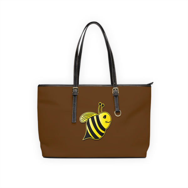 PU Leather Shoulder Bag - JBH Bee (Brown)