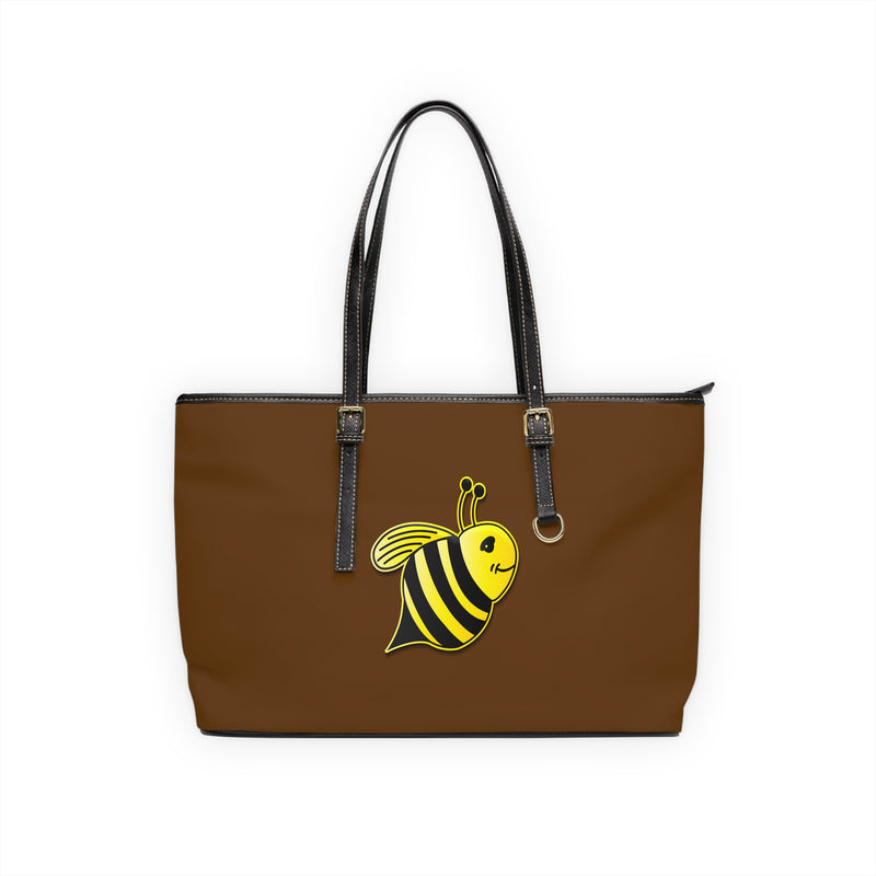 PU Leather Shoulder Bag - JBH Bee (Brown)