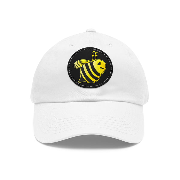 Dad Hat with Leather Patch (Round) - JBH Bee