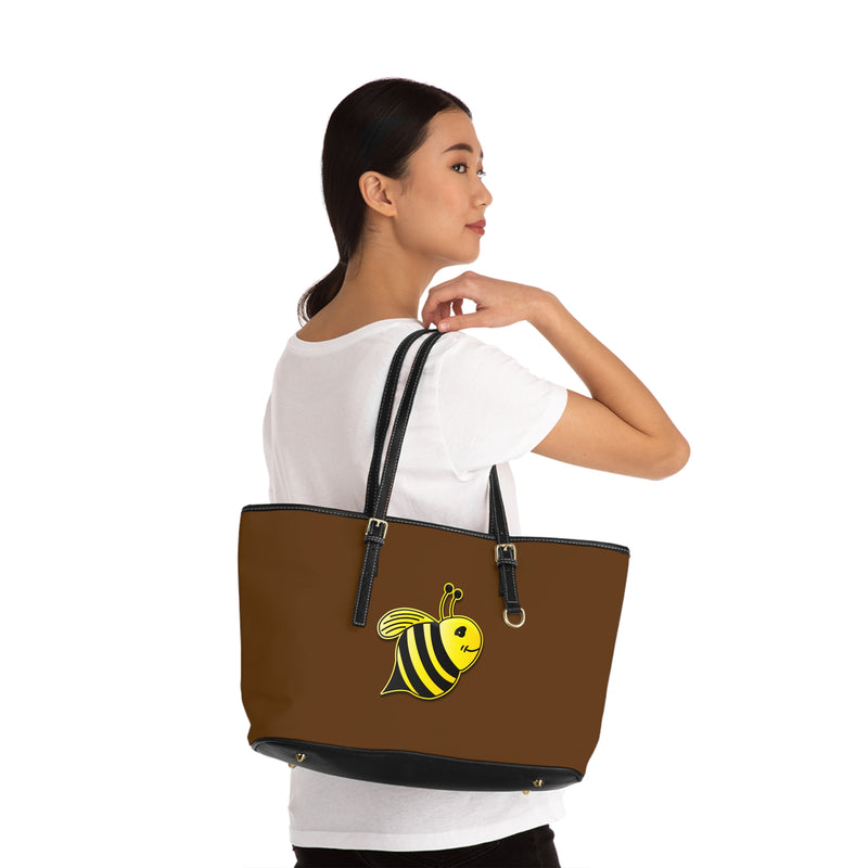 PU Leather Shoulder Bag - JBH Bee (Brown)