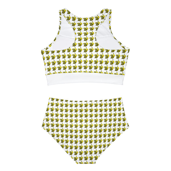 Sporty Bikini Set (AOP) - JBH Bee (White)