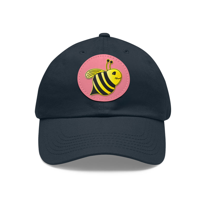 Dad Hat with Leather Patch (Round) - JBH Bee