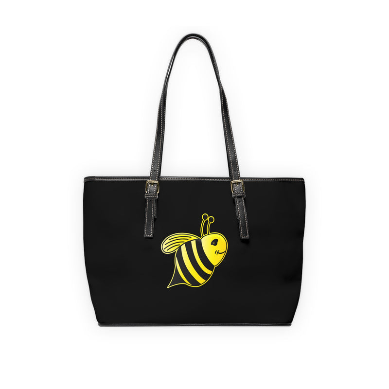 PU Leather Shoulder Bag - JBH Bee (Black)