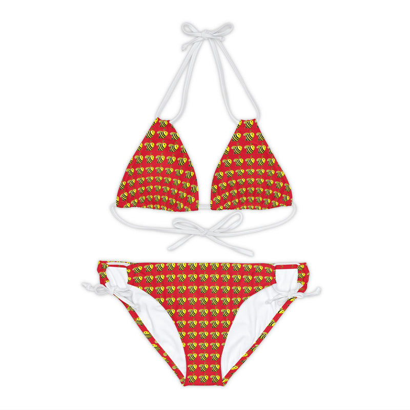 Strappy Bikini Set - JBH Bee (Dark Red)