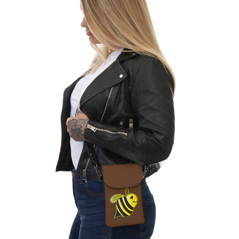 Small Cell Phone Wallet - JBH Bee (Brown)