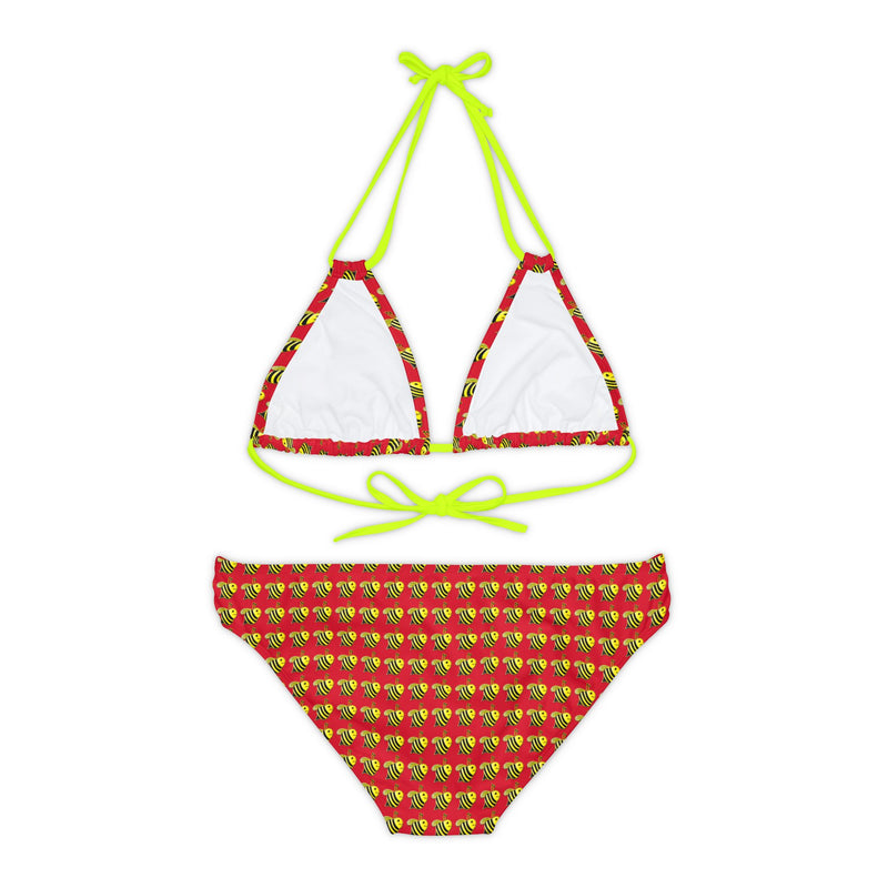 Strappy Bikini Set - JBH Bee (Dark Red)