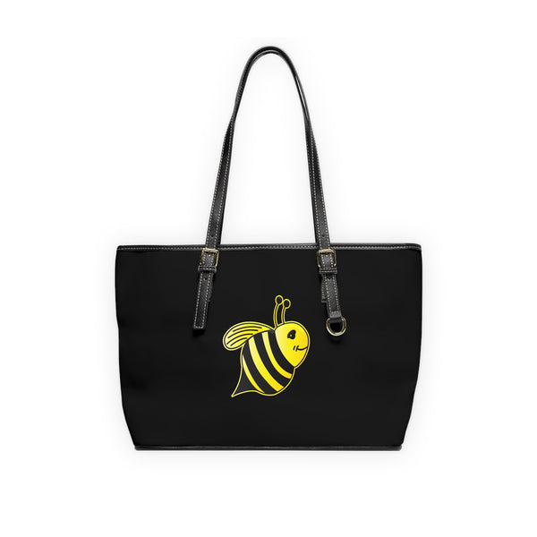 PU Leather Shoulder Bag - JBH Bee (Black)