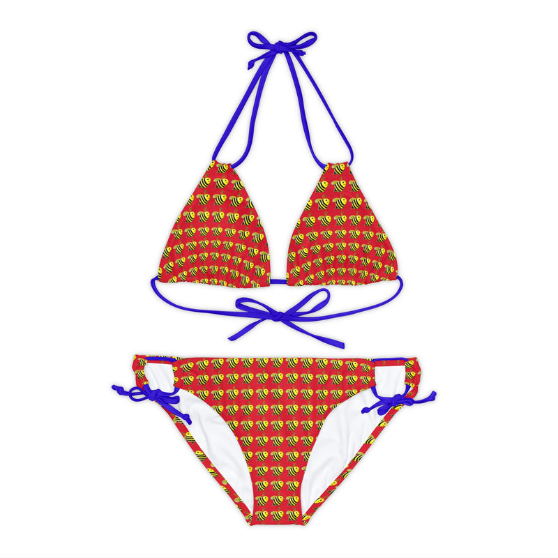 Strappy Bikini Set - JBH Bee (Dark Red)