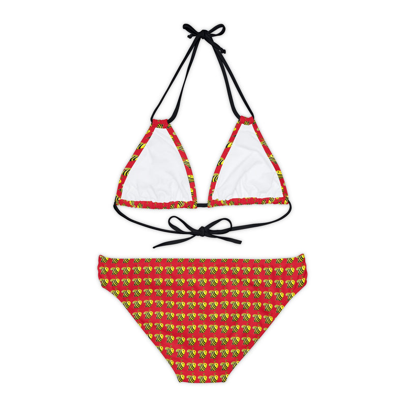 Strappy Bikini Set - JBH Bee (Dark Red)