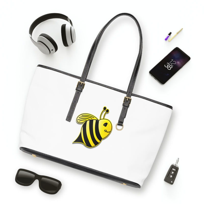 PU Leather Shoulder Bag - JBH Bee (White)