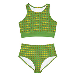 Sporty Bikini Set (AOP) - JBH Bee (Green)