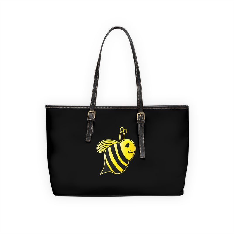 PU Leather Shoulder Bag - JBH Bee (Black)
