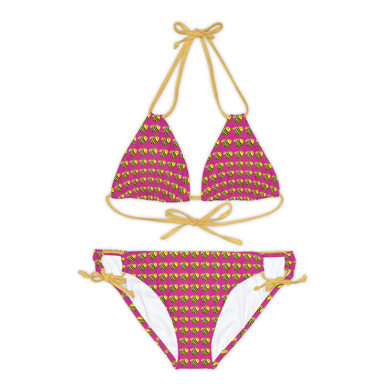 Strappy Bikini Set - JBH Bee (Pink)