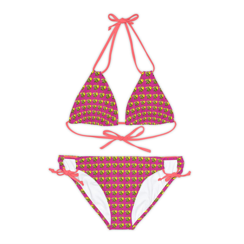 Strappy Bikini Set - JBH Bee (Pink)