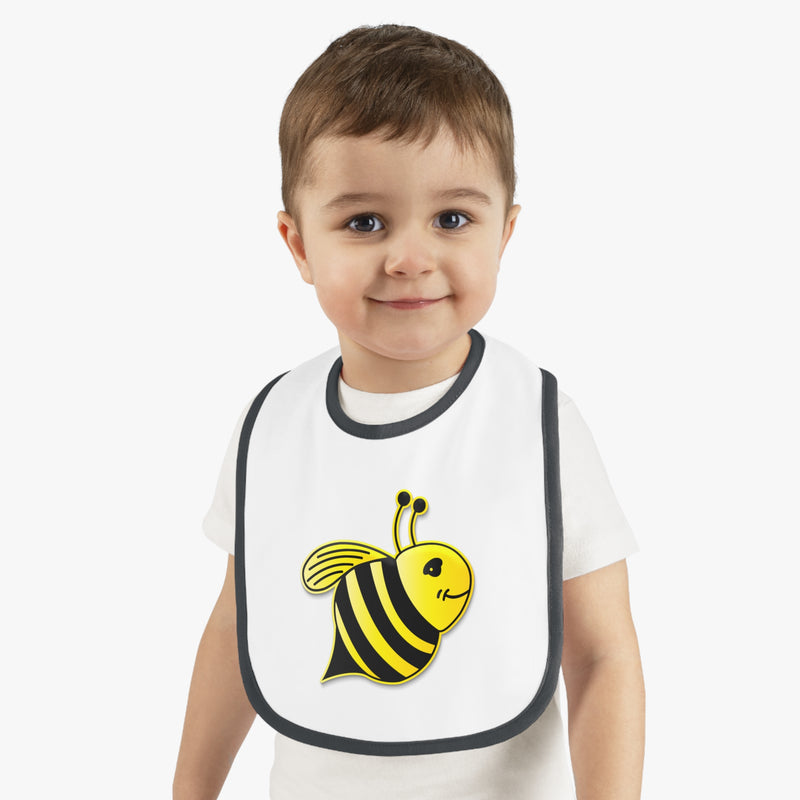 Baby Contrast Trim Jersey Bib - JBH Bee