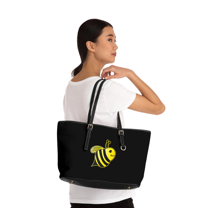 PU Leather Shoulder Bag - JBH Bee (Black)