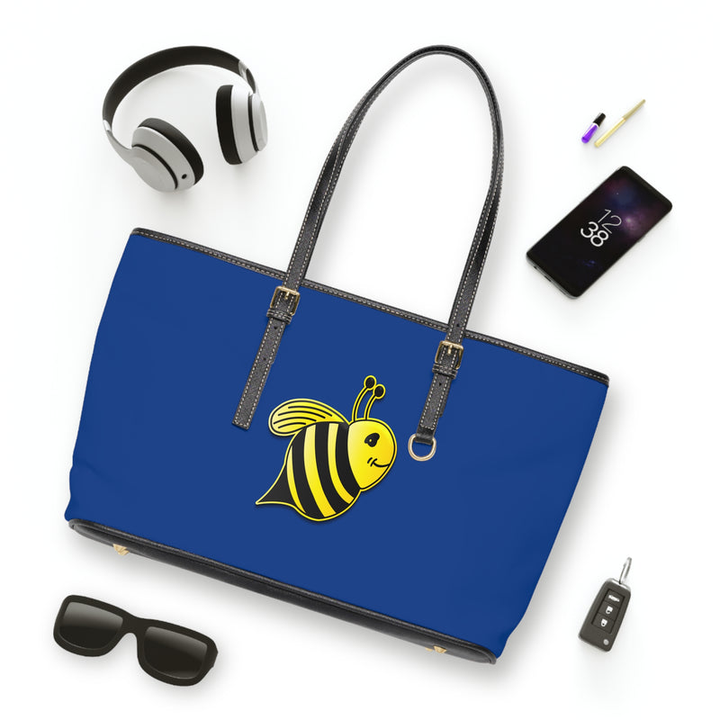 PU Leather Shoulder Bag - JBH Bee (Dark Blue)
