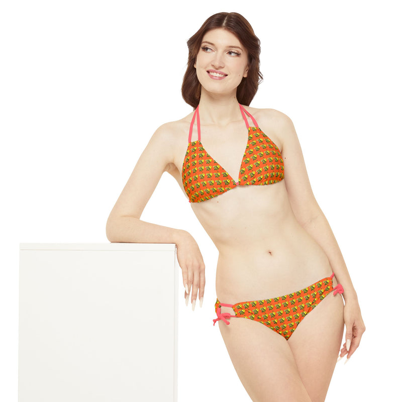 Strappy Bikini Set - JBH Bee (Orange)