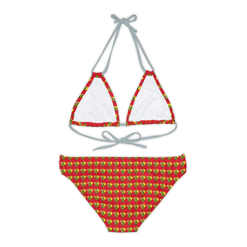 Strappy Bikini Set - JBH Bee (Dark Red)