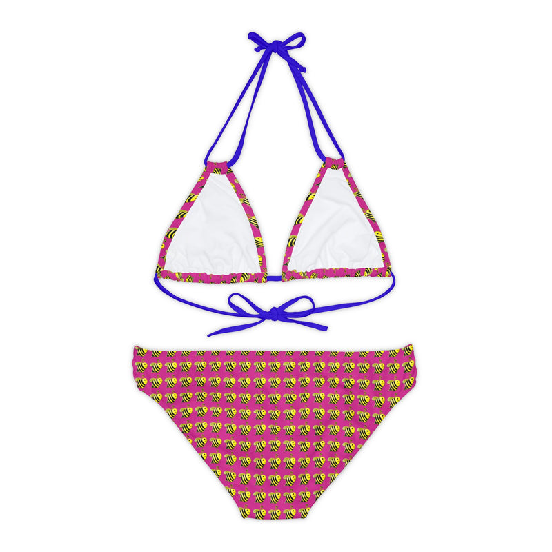 Strappy Bikini Set - JBH Bee (Pink)