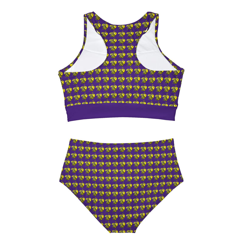 Sporty Bikini Set (AOP) - JBH Bee (Purple)