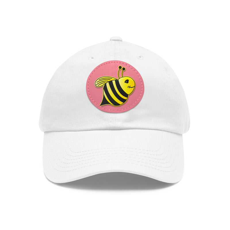 Dad Hat with Leather Patch (Round) - JBH Bee