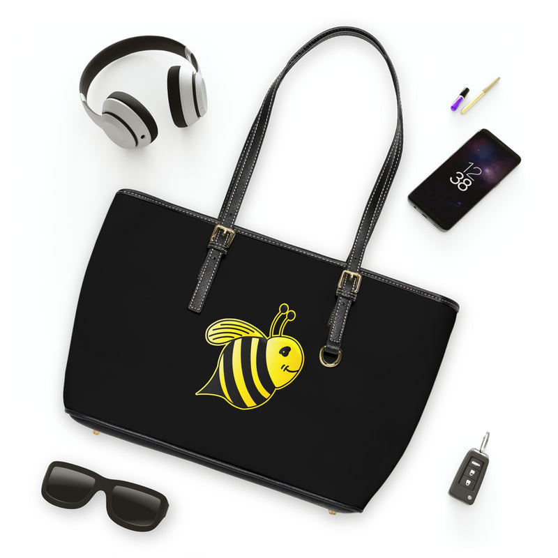 PU Leather Shoulder Bag - JBH Bee (Black)