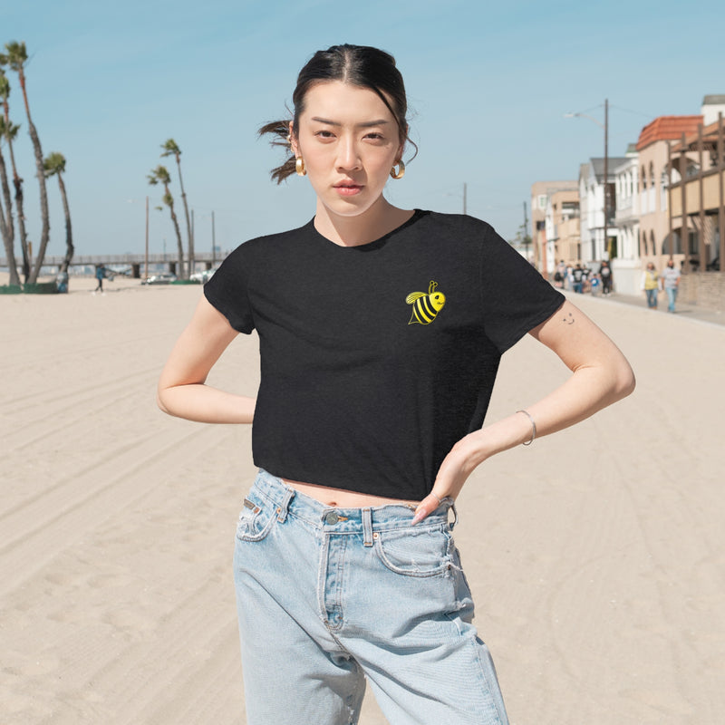 Women's Flowy Cropped Tee - JBH Bee