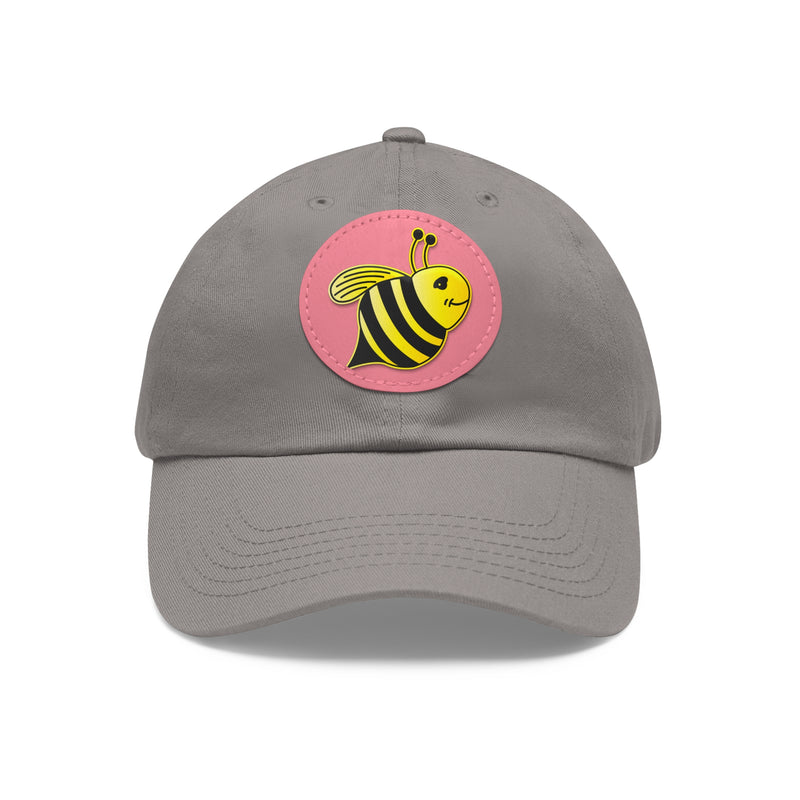 Dad Hat with Leather Patch (Round) - JBH Bee