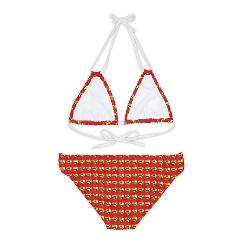 Strappy Bikini Set - JBH Bee (Dark Red)