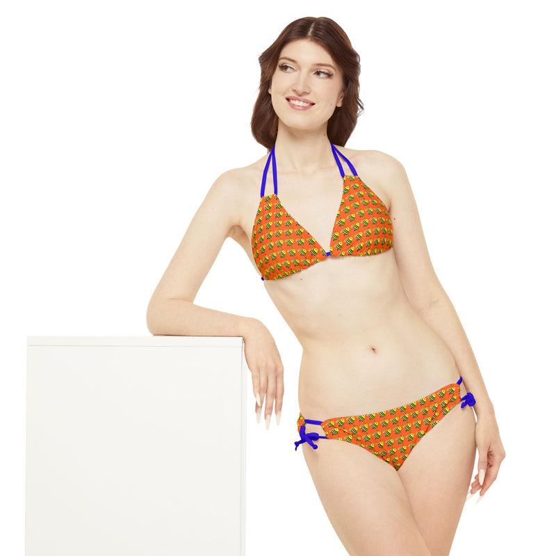 Strappy Bikini Set - JBH Bee (Orange)