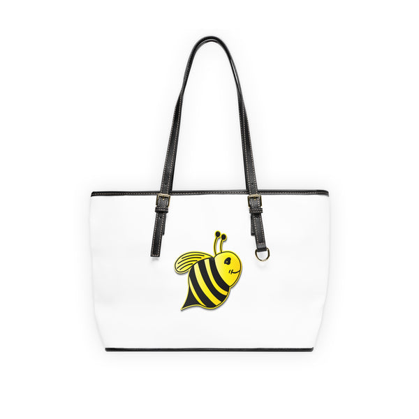 PU Leather Shoulder Bag - JBH Bee (White)