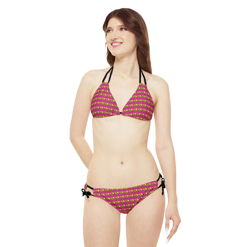 Strappy Bikini Set - JBH Bee (Pink)