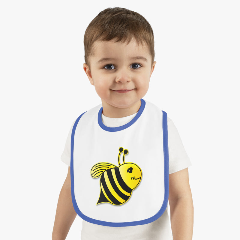 Baby Contrast Trim Jersey Bib - JBH Bee