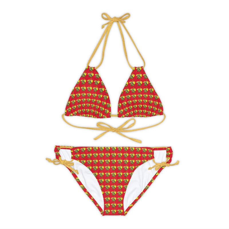 Strappy Bikini Set - JBH Bee (Dark Red)