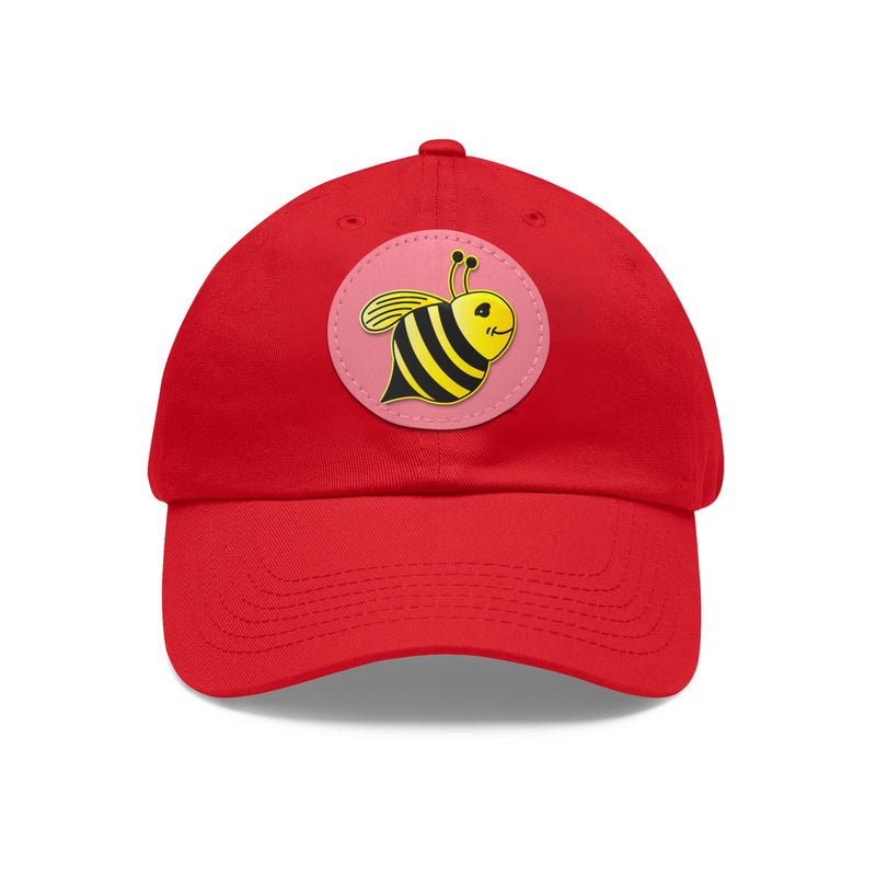 Dad Hat with Leather Patch (Round) - JBH Bee