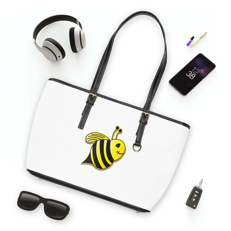 PU Leather Shoulder Bag - JBH Bee (White)