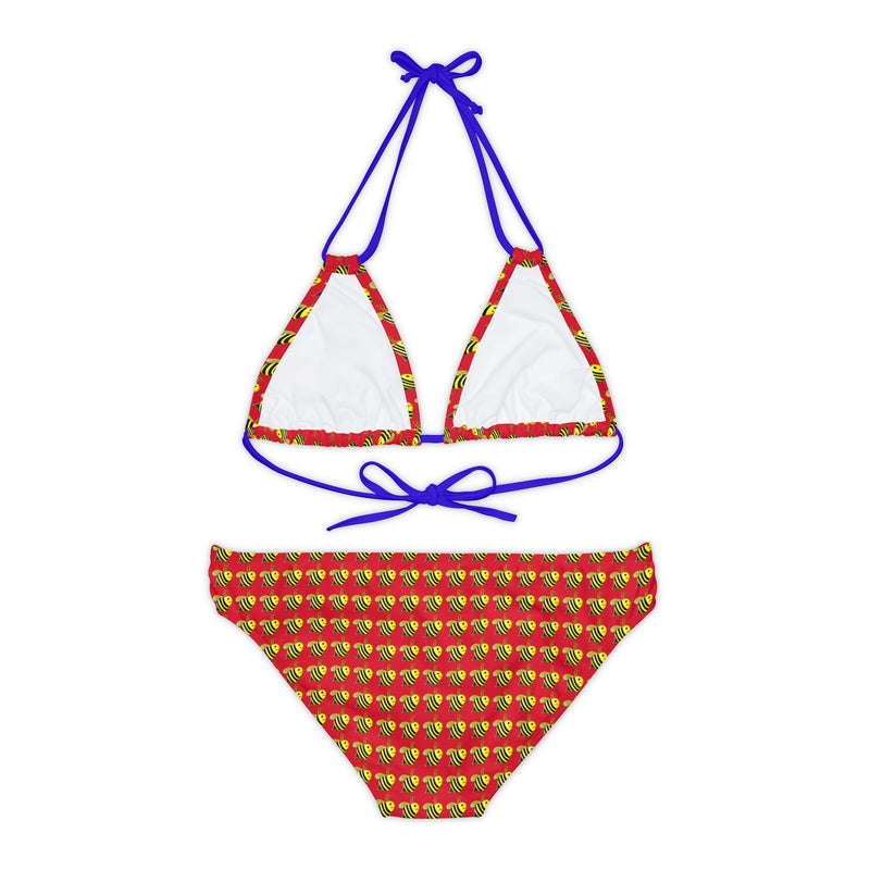 Strappy Bikini Set - JBH Bee (Dark Red)