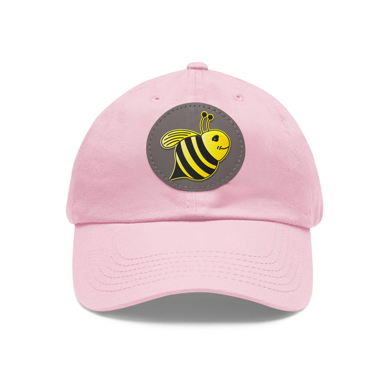 Dad Hat with Leather Patch (Round) - JBH Bee