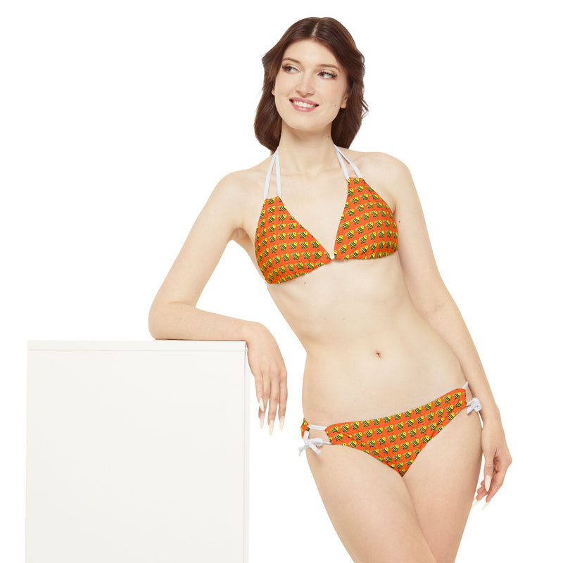 Strappy Bikini Set - JBH Bee (Orange)