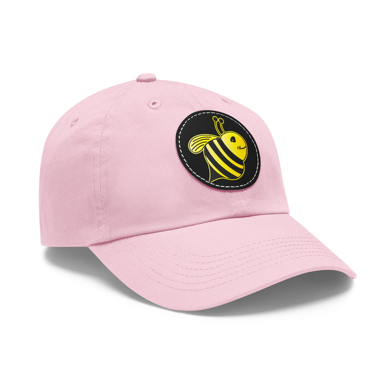 Dad Hat with Leather Patch (Round) - JBH Bee