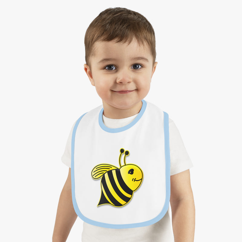 Baby Contrast Trim Jersey Bib - JBH Bee