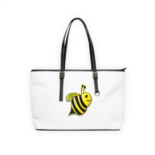 PU Leather Shoulder Bag - JBH Bee (White)