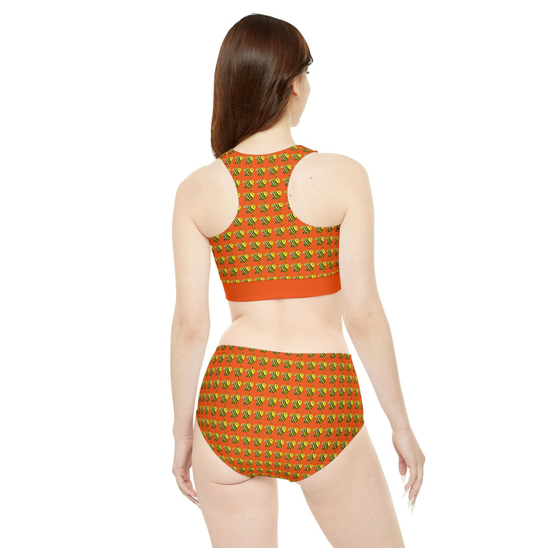 Sporty Bikini Set (AOP) - JBH Bee (Orange)